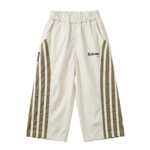 Sundaykids Boys Quick Dry 3/4 Shorts Side Stripe Breathable Loose Fit Elastic Waist Casual Sports Pants