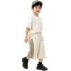 Sundaykids Boys Quick Dry 3/4 Shorts Side Stripe Breathable Loose Fit Elastic Waist Casual Sports Pants