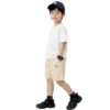 Sundaykids Boys Casual Letter Print Shorts Elastic Waist Breathable Soft Daily School Wear for Kids