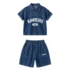 Sundaykids Toddler Boys' Denim Outfit - Short - Sleeve Top & Shorts for 1 - 6 Years