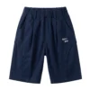 Sundaykids Boys Casual Letter Print Shorts Elastic Waist Breathable Soft Daily School Wear for Kids