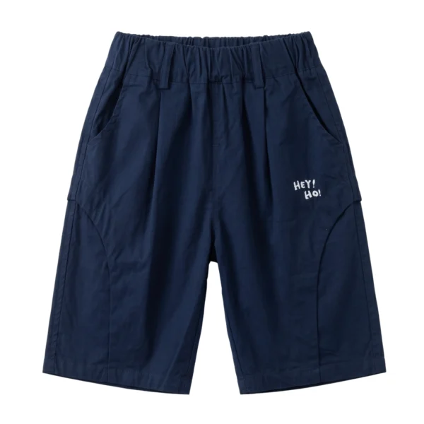Sundaykids Boys Casual Letter Print Shorts Elastic Waist Breathable Soft Daily School Wear for Kids