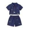 Sundaykids Boys' Summer Polo Set: T-shirt and Shorts, Cute Two-Piece Set