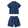 Sundaykids Toddler Boys' Denim Outfit - Short - Sleeve Top & Shorts for 1 - 6 Years