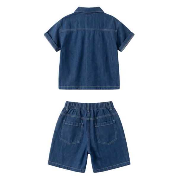 Sundaykids Toddler Boys' Denim Outfit - Short - Sleeve Top & Shorts for 1 - 6 Years
