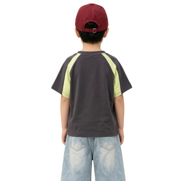Sundaykids Boys Raglan Sleeve T-shirt Breathable Short Sleeve Top for 1-6Y