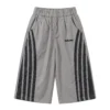 Sundaykids Boys Quick Dry 3/4 Shorts Side Stripe Breathable Loose Fit Elastic Waist Casual Sports Pants