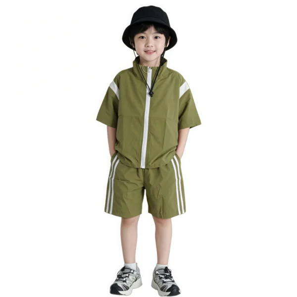 Sundaykids Children's summer Korean version boys and girls sun protection sports short-sleeved suit shorts casual two-piece suit