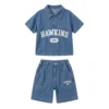 Sundaykids Toddler Boys' Denim Outfit - Short - Sleeve Top & Shorts for 1 - 6 Years