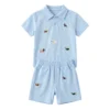 Sundaykids Boys' Summer Polo Set: T-shirt and Shorts, Cute Two-Piece Set