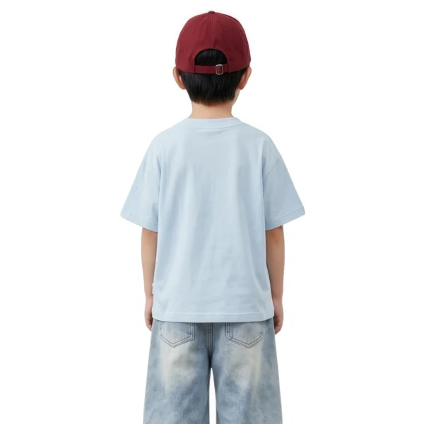 Sundaykids Boys Street Style Big Letter T-shirt Oversized Drop Shoulder Cotton Breathable
