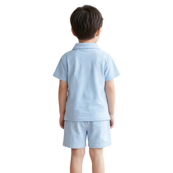 Sundaykids Boys' Summer Polo Set: T-shirt and Shorts, Cute Two-Piece Set