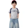 Sundaykids Boys Raglan Sleeve T-shirt Breathable Short Sleeve Top for 1-6Y