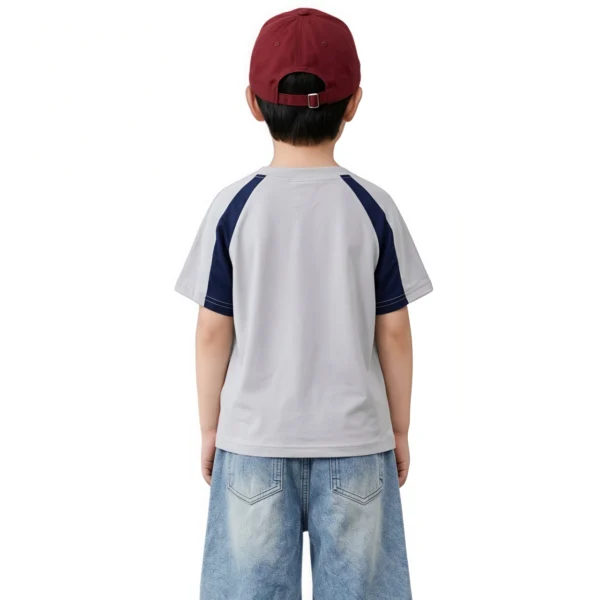 Sundaykids Boys Raglan Sleeve T-shirt Breathable Short Sleeve Top for 1-6Y