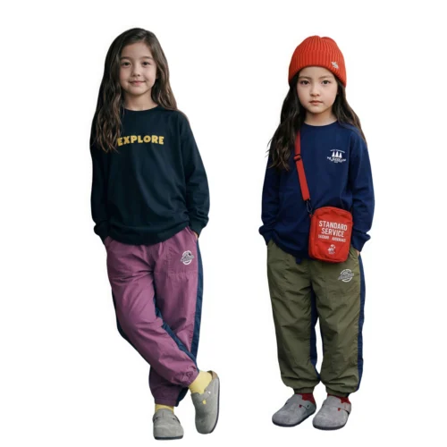 OKP001 (1) SundayKids outdoor casual pants, waterproof and quick-drying, insect repellent/SPF 50+ sun protection, abrasion-resistant, washable and retains its shape. Outdoor color-blocked casual pants.