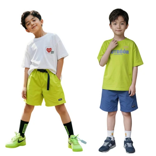 OKP017-1 SundayKids casual quick-drying beach shorts, waterproof and breathable macaron-colored shorts, durable, washable, and retain their shape in solid colors.