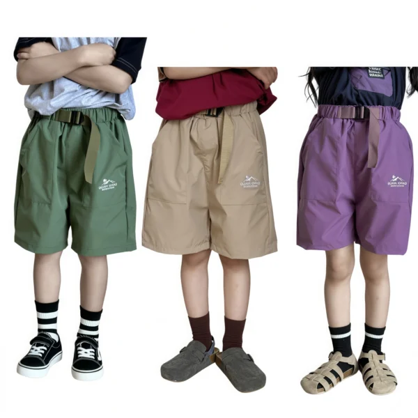 SundayKids casual quick-drying beach shorts, waterproof and breathable macaron-colored shorts, durable, washable, and retain their shape in solid colors.