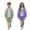 SundayKids Outdoor Mountain Style Hooded Solid Color Set, featuring a sweat-wicking, quick-drying, waterproof top, suitable for siblings or parent-child outfits.