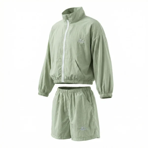 SundayKids Outdoor Mountain Style Hooded Solid Color Set, featuring a sweat-wicking, quick-drying, waterproof top, suitable for siblings or parent-child outfits.