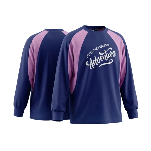 SundayKids casual quick-drying mesh breathable long-sleeved top, waterproof and sweat-wicking color-blocked long sleeves, suitable for siblings to wear, family outdoor gatherings.