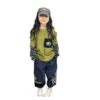 SundayKids casual striped color-blocked long-sleeved top, waterproof and sweat-wicking, perfect for siblings or family outdoor gatherings.
