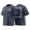 OKT005-Grey SundayKids casual solid color retro cashew print T-shirt, solid color cool-feel sweat-wicking loose top, suitable for siblings, parent-child outfits.