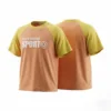 OKT008-Orange SundayKids quick-drying and breathable outdoor T-shirt, color-blocked, cool-feeling, sweat-wicking, and stretchy top, suitable for siblings, parent-child outfits.