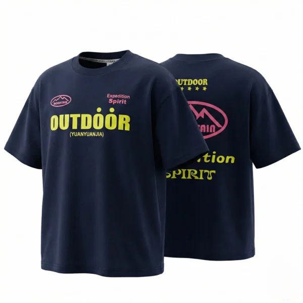 OKT009-Blue SundayKids quick-drying and breathable outdoor T-shirt, color-blocked, cool-feeling, sweat-wicking, and stretchy top, suitable for siblings, parent-child outfits.