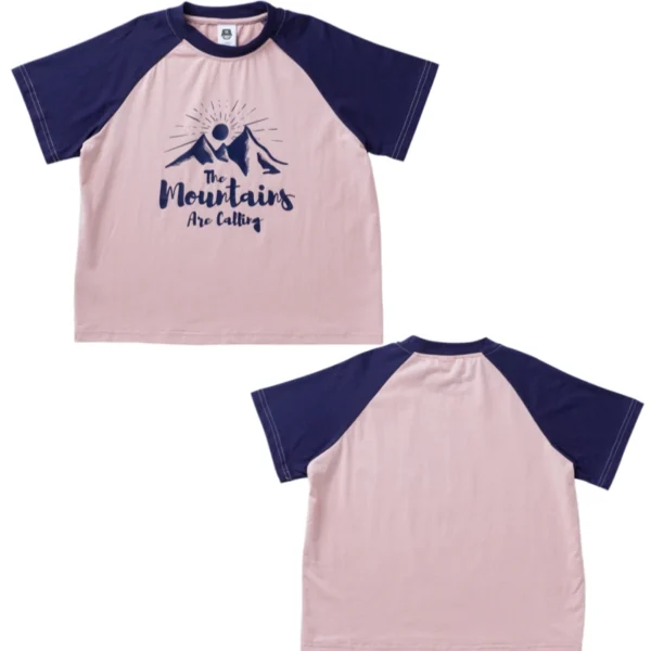 SundayKids outdoor crew neck T-shirt, color-blocked, sweat-wicking, quick-drying top, suitable for siblings, parent-child outfits.