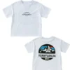 SundayKids outdoor mountain-themed printed loose-fitting T-shirt, solid color, sweat-wicking, quick-drying top, suitable for siblings, parent-child outfits.
