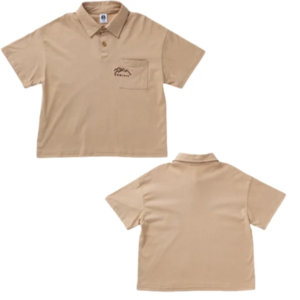 SundayKids Outdoor Mountain Style Stand-up Collar Solid Color Loose-fitting T-shirt, sweat-wicking and quick-drying top, suitable for siblings, parent-child outfits.