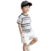 主图 (1) Sundaykids Boys set 2025 new style boy Korean style casual striped top workwear shorts terno
