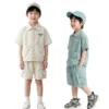 主图 (1) Sundaykids Boys Sunscreen Terno Set Quick Dry Short Sleeve Shirt+Cargo Shorts Vacation Outdoor Clothes for 3-8Y