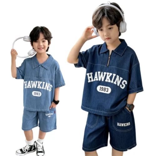 主图 Sundaykids Toddler Boys' Denim Outfit - Short - Sleeve Top & Shorts for 1 - 6 Years