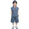 Sundaykids New Soft denim two-piece terno for boys - casual outfit for babies