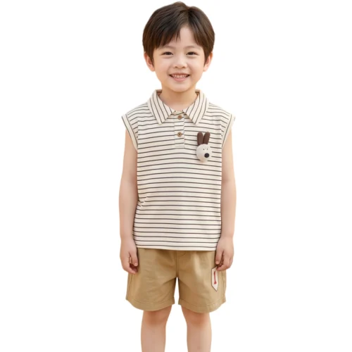 主图 Sundaykids Boy suit POLO two-piece suit, fashionable and fashionable striped suit