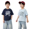 Sundaykids Boys Street Style Big Letter T-shirt Oversized Drop Shoulder Cotton Breathable