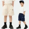 Sundaykids Boys Casual Letter Print Shorts Elastic Waist Breathable Soft Daily School Wear for Kids