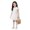 Sundaykids Girls White Eyelet Embroidery Puff Sleeve Dress