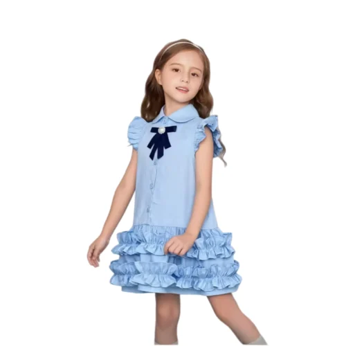 Sundaykids Girls' Short-sleeved Shirt Dress Kids Girl Princess Dress