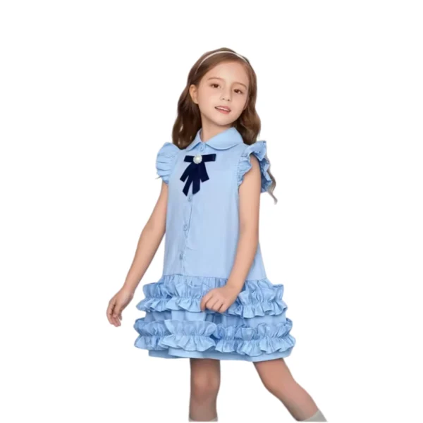 Sundaykids Girls' Short-sleeved Shirt Dress Kids Girl Princess Dress