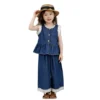SundayKids Girls Denim Terno Clothes Blue Denim Top with Pants Outfit