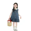 Sundaykids Girls' Denim Dress Polo-neck Sleeveless Soft Denim Dress 3-10Yrs