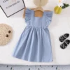 副图1 Sundaykids Kids Girl Dress Korean Solid Color Princess Dress
