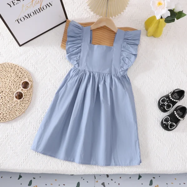副图1 Sundaykids Kids Girl Dress Korean Solid Color Princess Dress