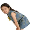 SundayKids Girls Denim Terno Flower Denim Shirt With Skirt Clothes Outfit