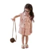 SundayKids Terno Soft Denim Outfits Short Sleeve Shirt With Shorts
