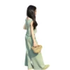 SundayKids 4-12Y Girls Terno Solid Color Cotton Linen Clothes Outfit