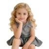 SundayKids Girls Outfits Grey Sleeveless Tank Top With Plaid Bubble Shorts