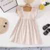 副图2 Sundaykids Kids Girl Dress Korean Solid Color Princess Dress